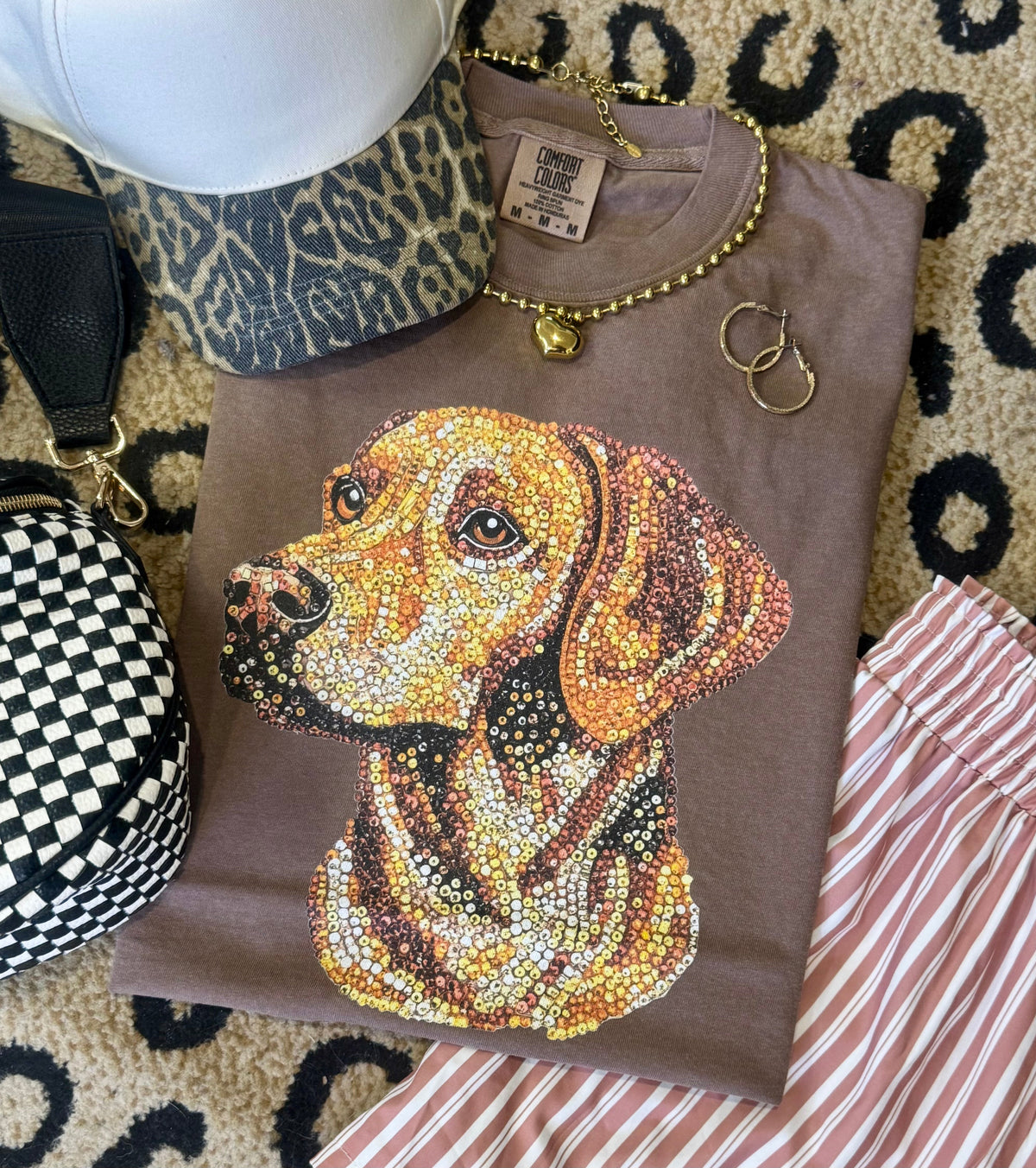 Yellow Lab Faux Rhinestone Tee