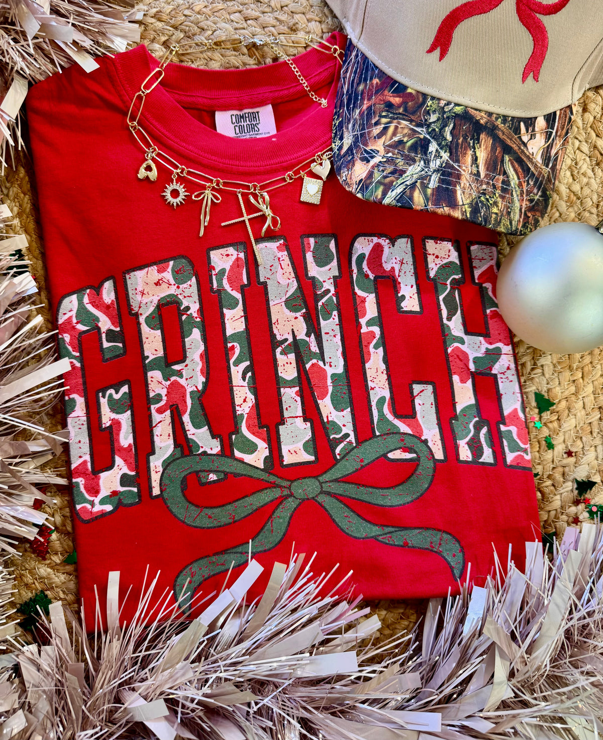 Grinch Camo Bow Tee/Long Sleeve