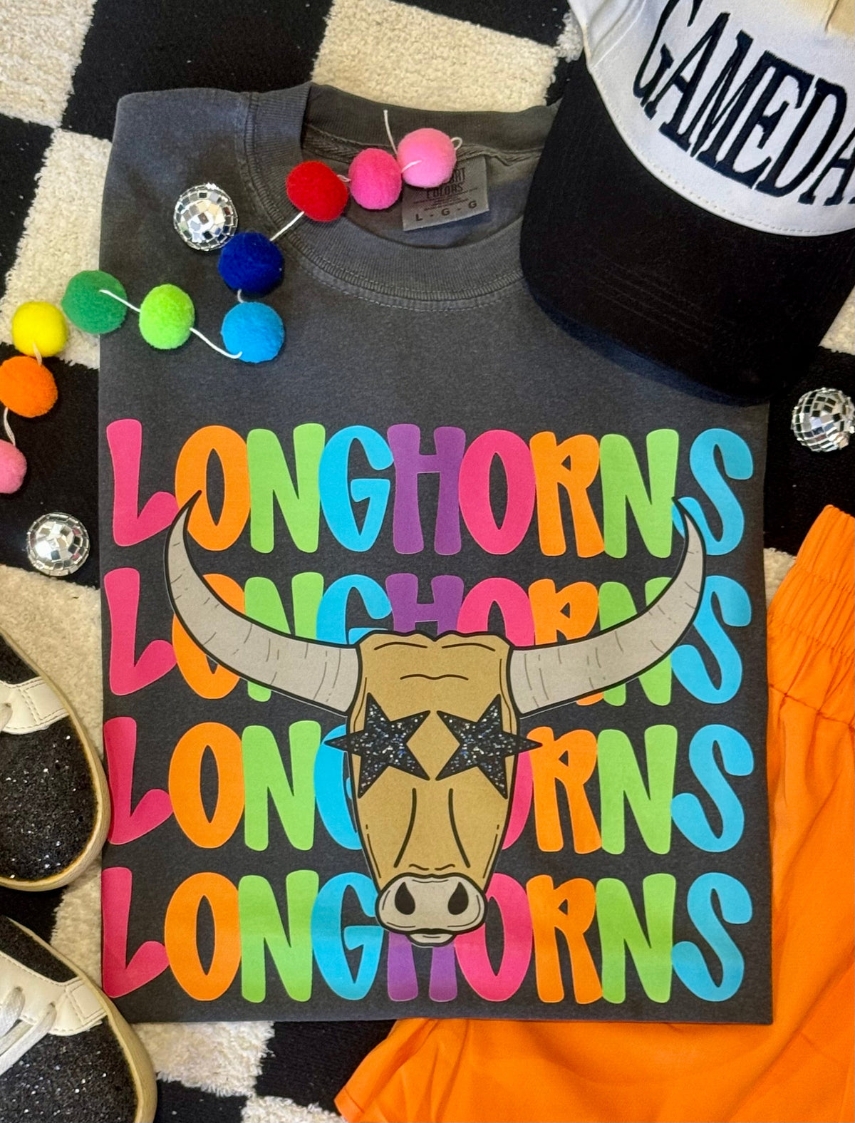 Longhorns Neon Mascot Tee