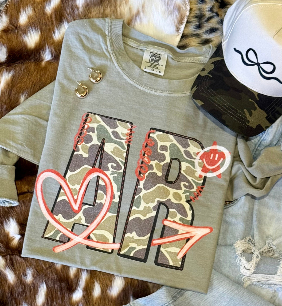 AR Camo Doodle State Tee/Long Sleeve
