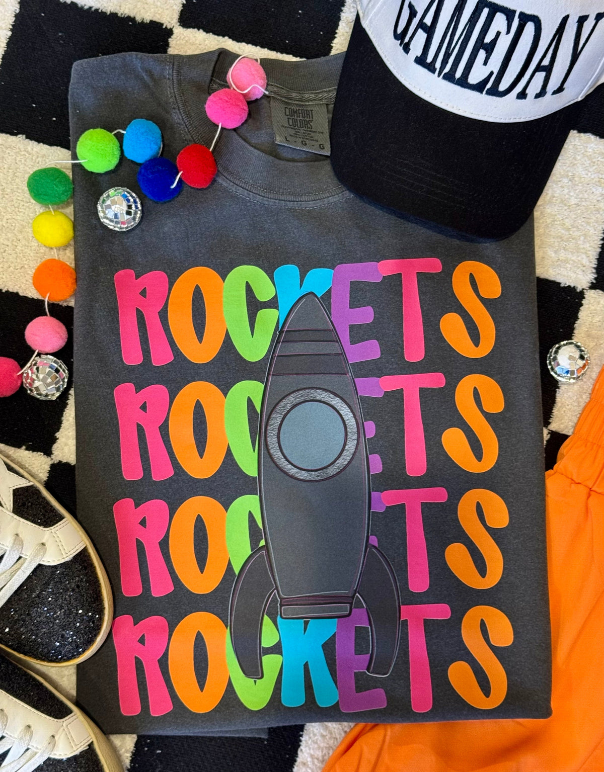 Rockets Neon Mascot Tee