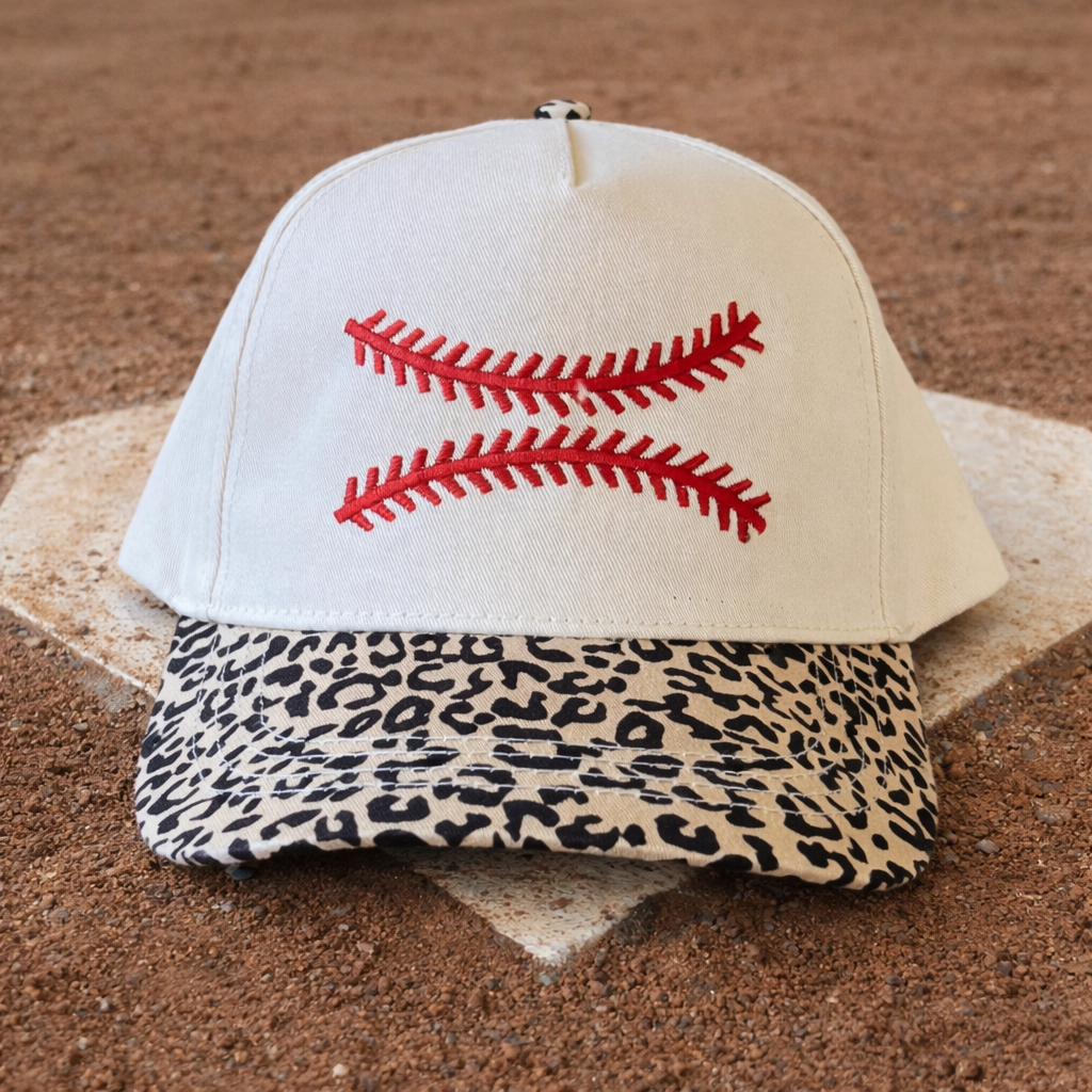 Baseball Stitches Leopard Hat