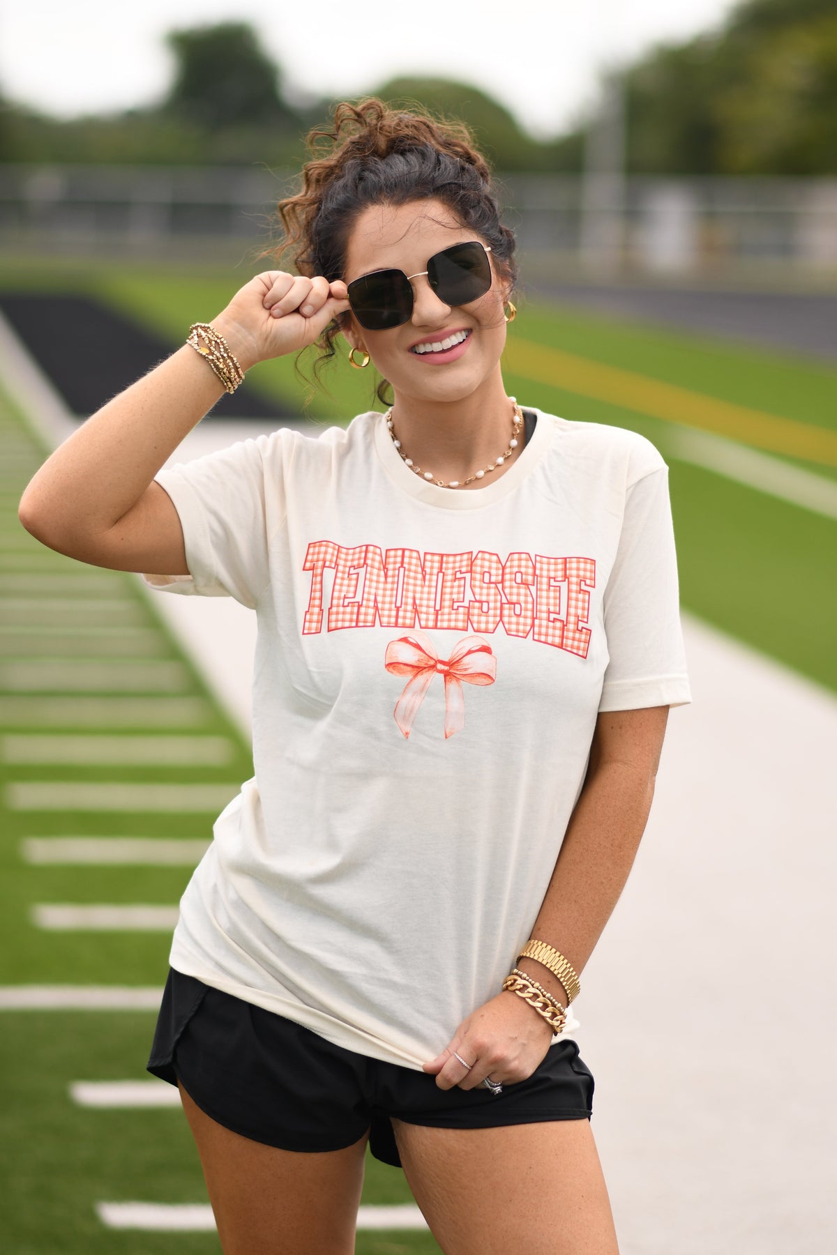 Tennessee Gingham Bow Tee