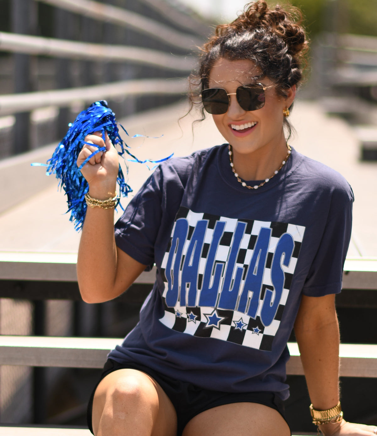 Dallas Checkered Stars Tee
