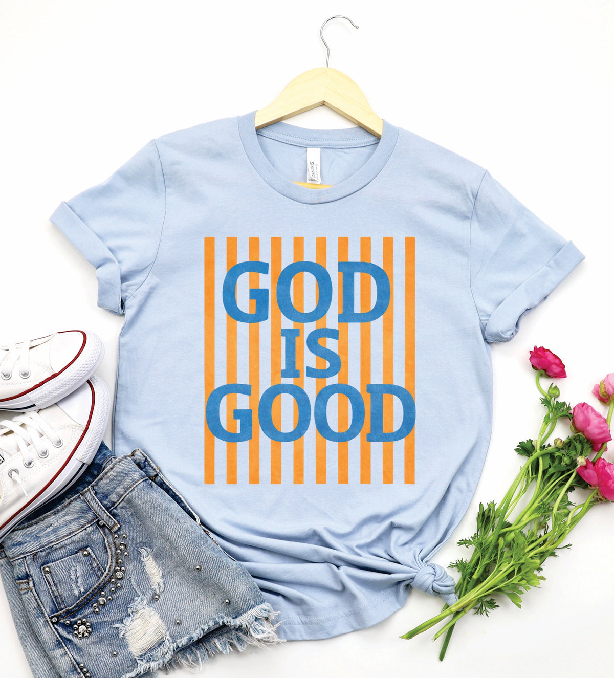 God Is Good Stripe Tee