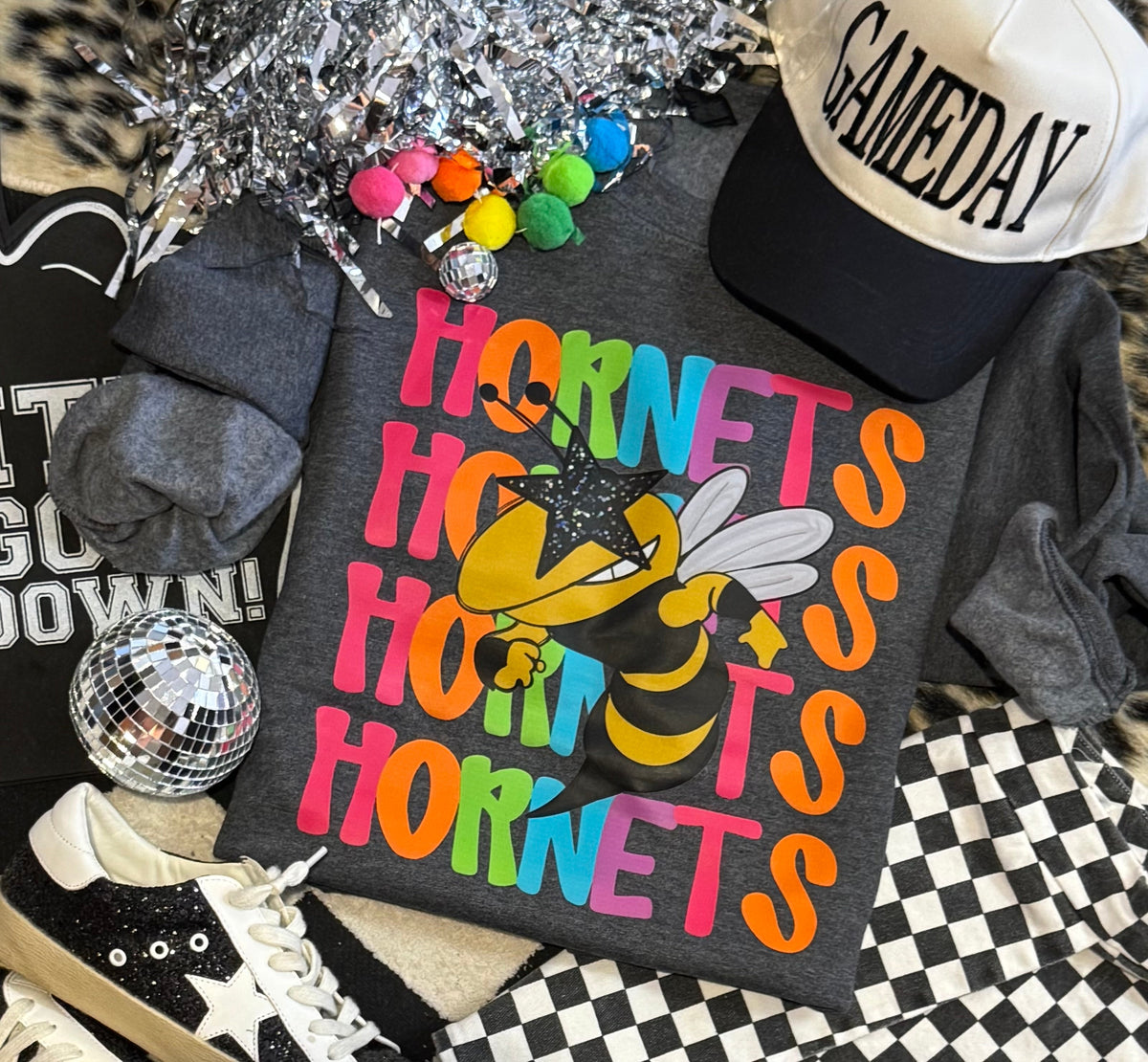Hornets Neon Mascot Sweatshirt