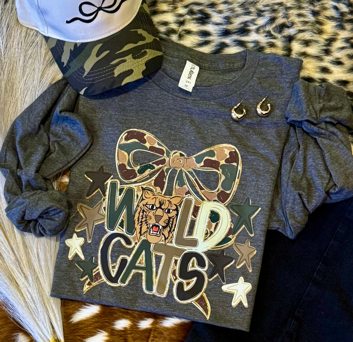 Wildcats Camo Bow Tee / Long Sleeve