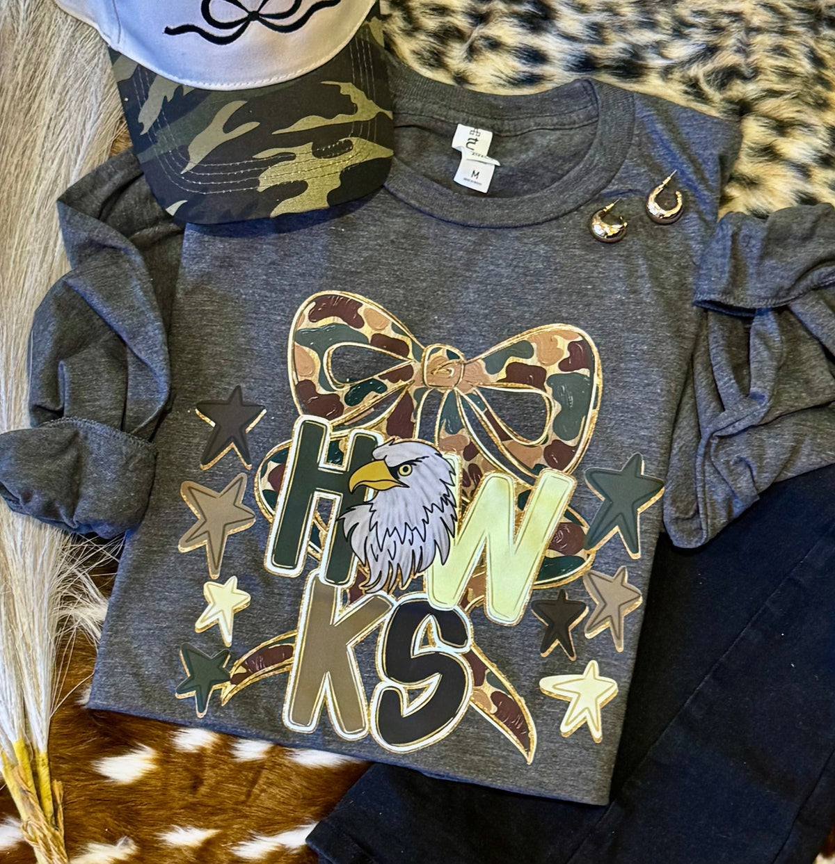 Hawks Camo Bow Tee / Long Sleeve