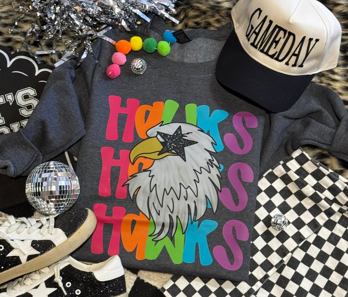 Hawks Neon Mascot Sweatshirt