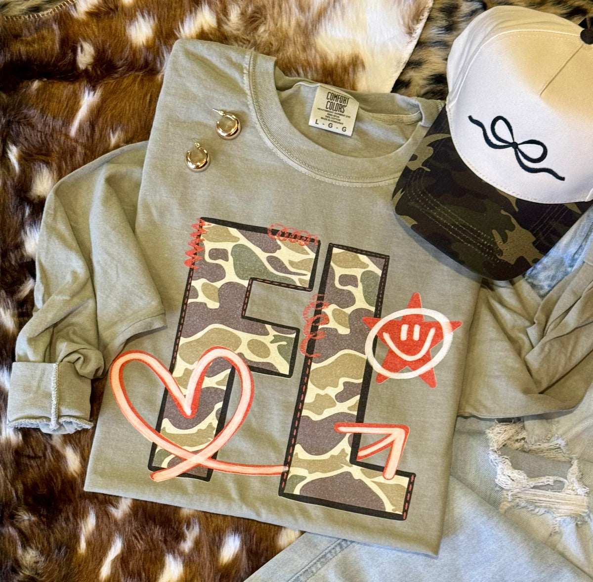 FL Camo Doodle State Tee/Long Sleeve
