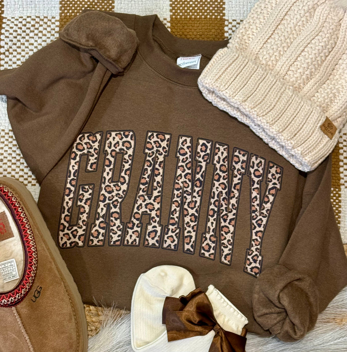 Granny Leopard Name Sweatshirt