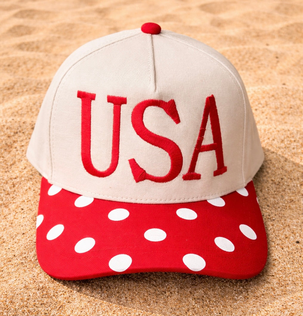 USA Red Polka Dot Hat
