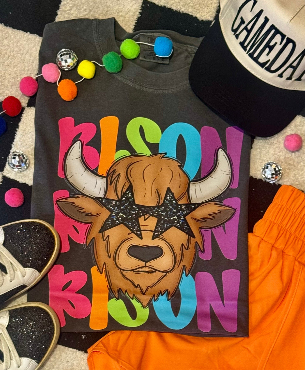 Bison Neon Mascot Tee