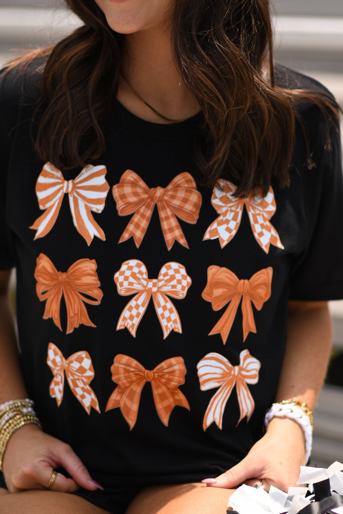 Orange and White Bows Tee