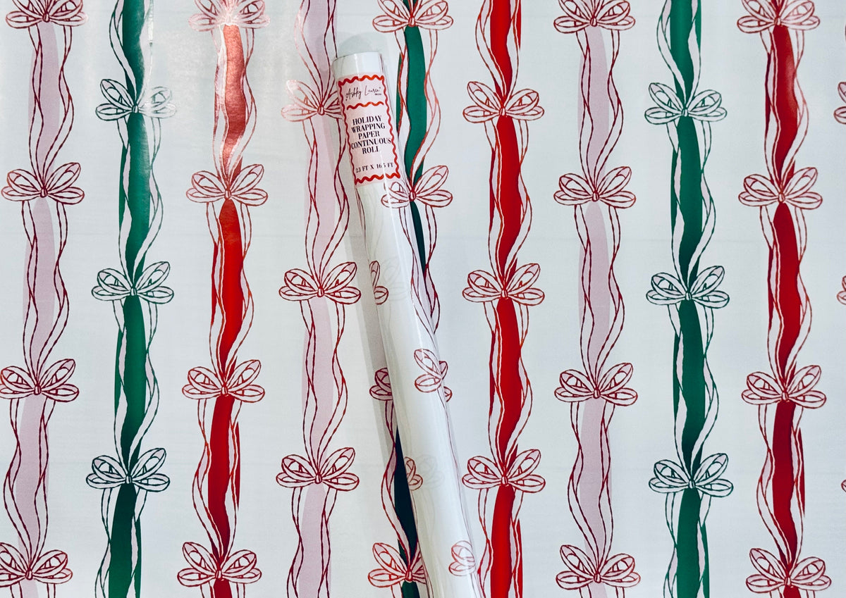 RTS Pink Bows Wrapping Paper Roll