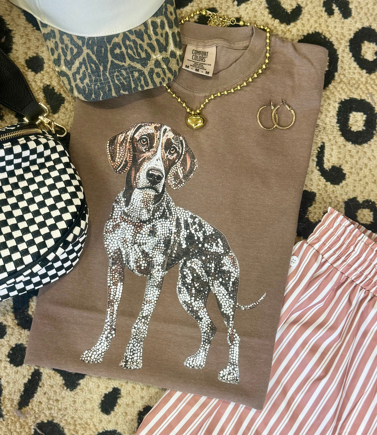 GSP Pointer Faux Rhinestone Dog Tee