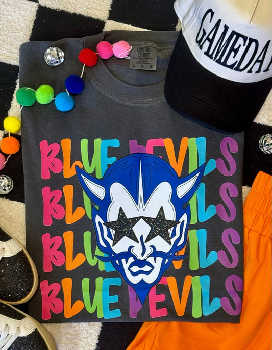 Blue Devils Neon Mascot Tee