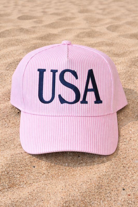 USA Pink Stripe Hat
