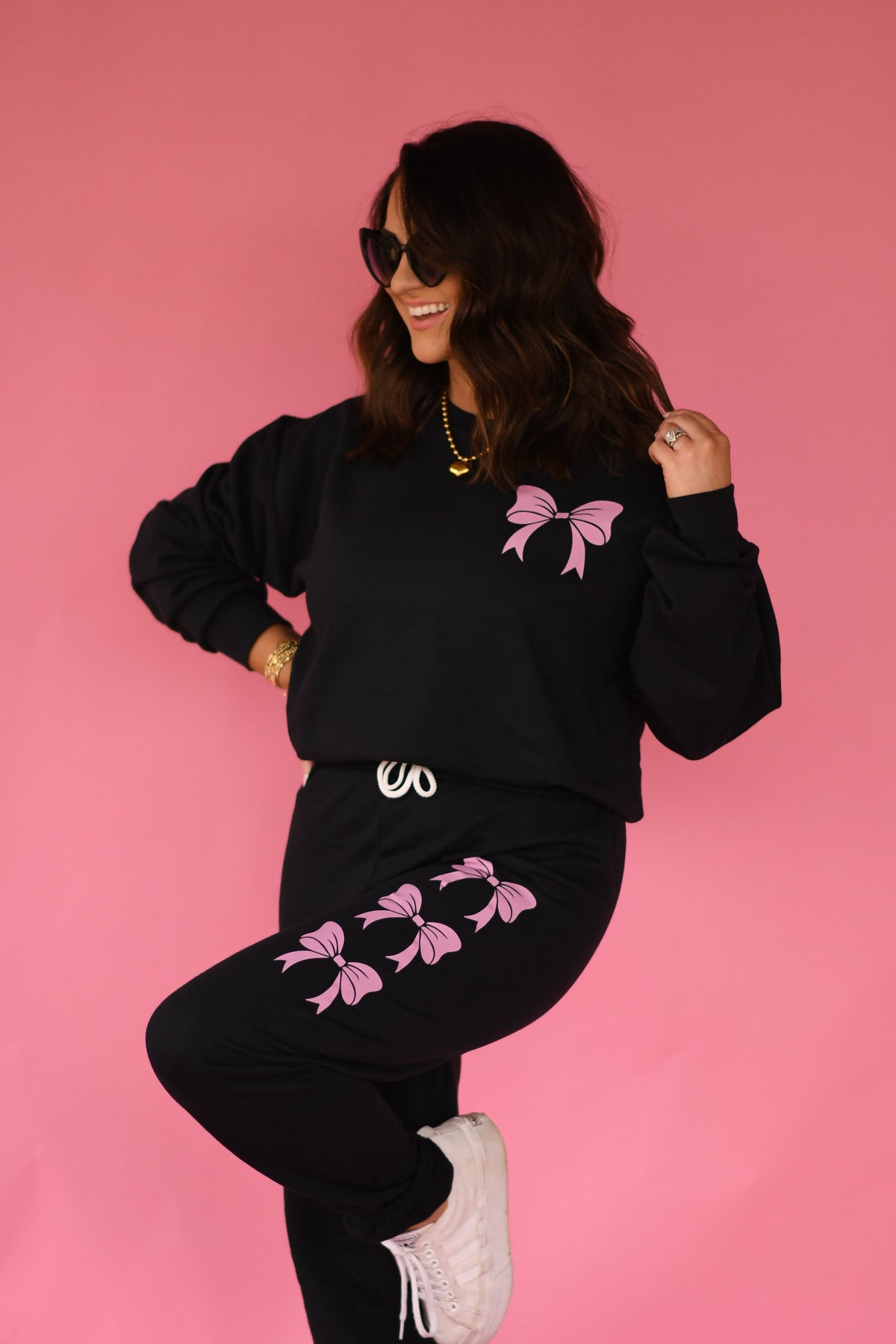 Black Bow Jogger Set (Pieces Sold Separate)