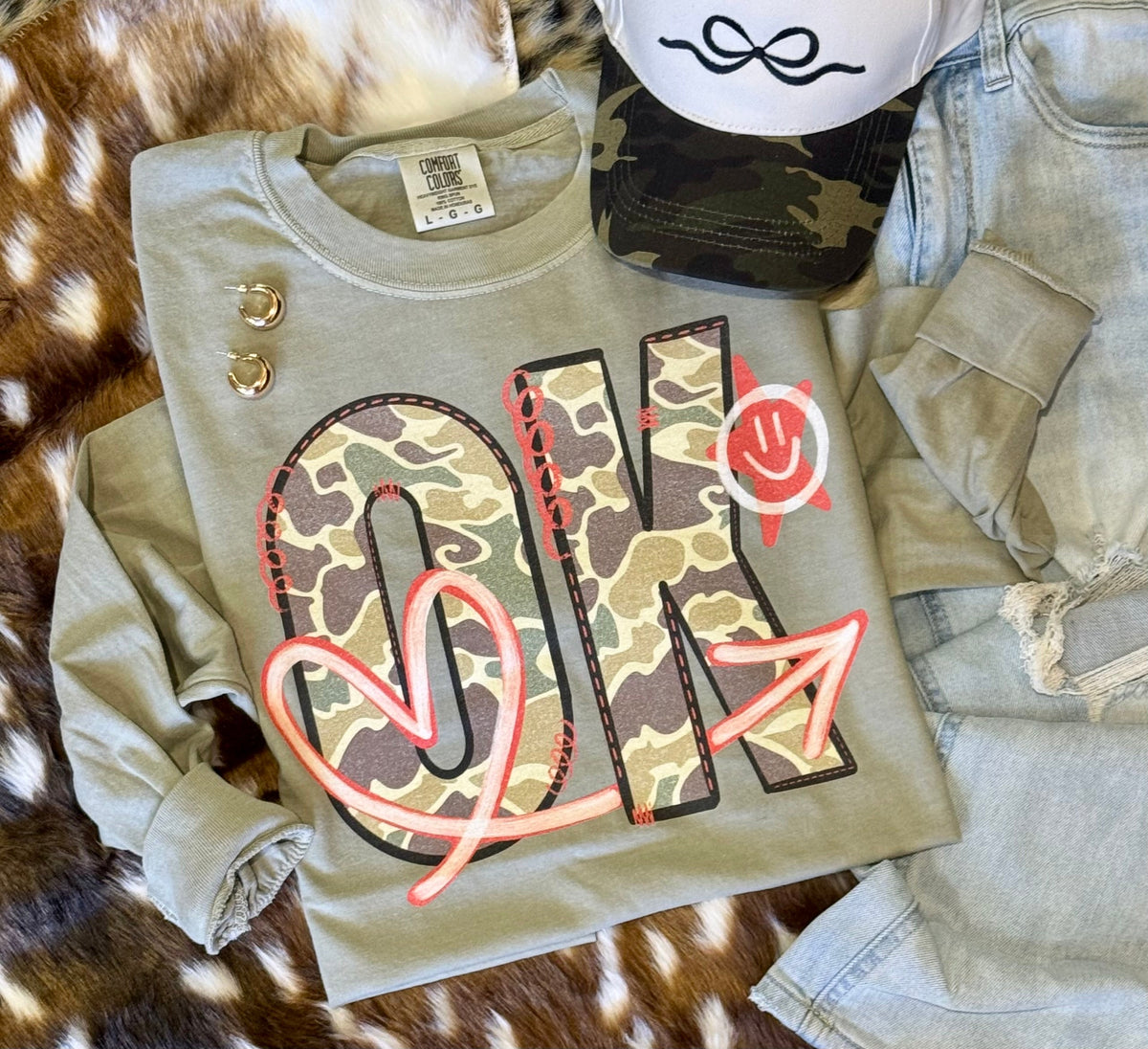 OK Camo Doodle State Tee/Long Sleeve