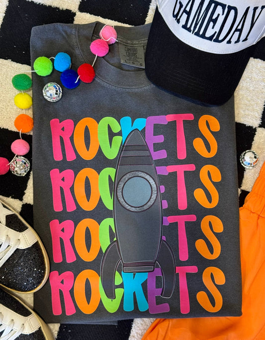 Rockets Neon Mascot Tee