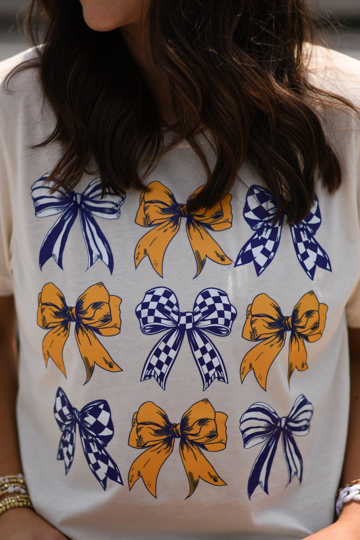 Purple and Gold Bows Tee