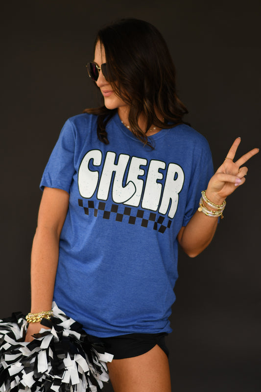 Cheer Checkered Pick Your Color Tee