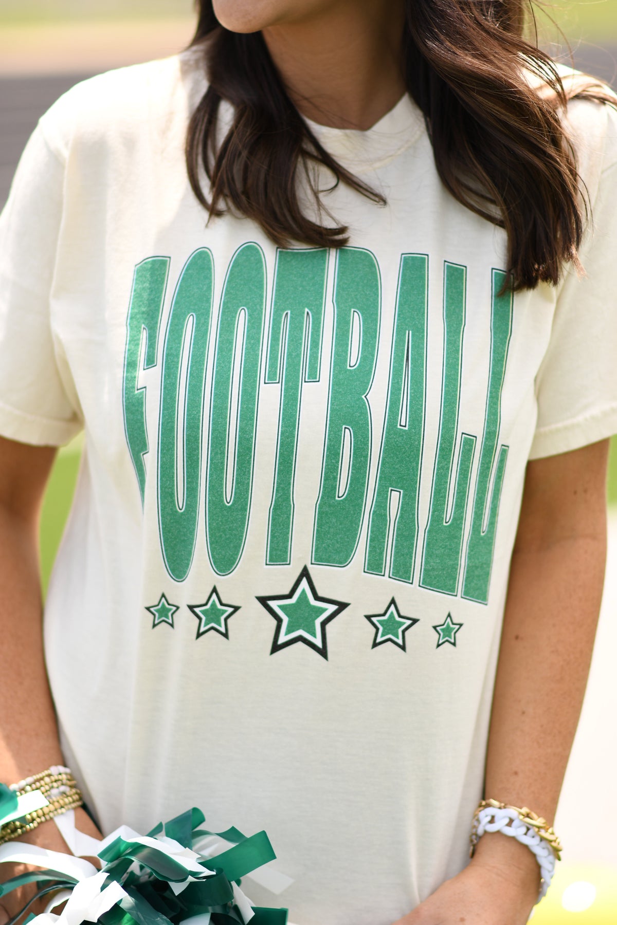 Green Football Stars Tee