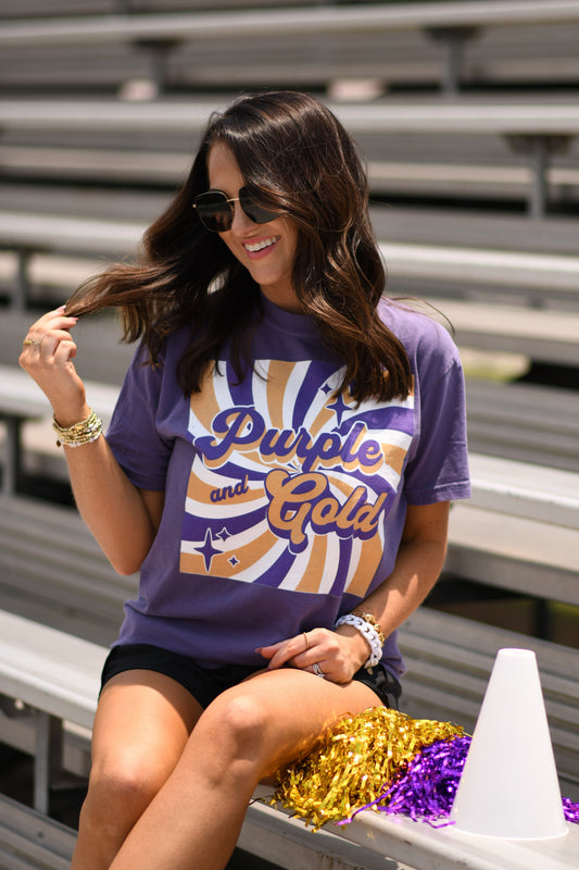 Purple and Gold Retro Tee