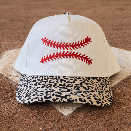 Baseball Stitches Leopard Hat