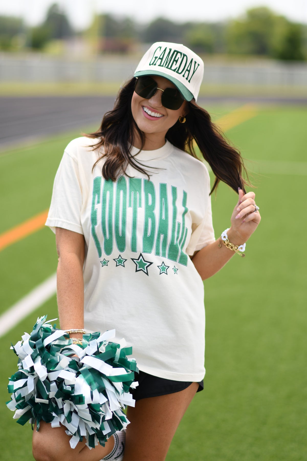 Green Football Stars Tee
