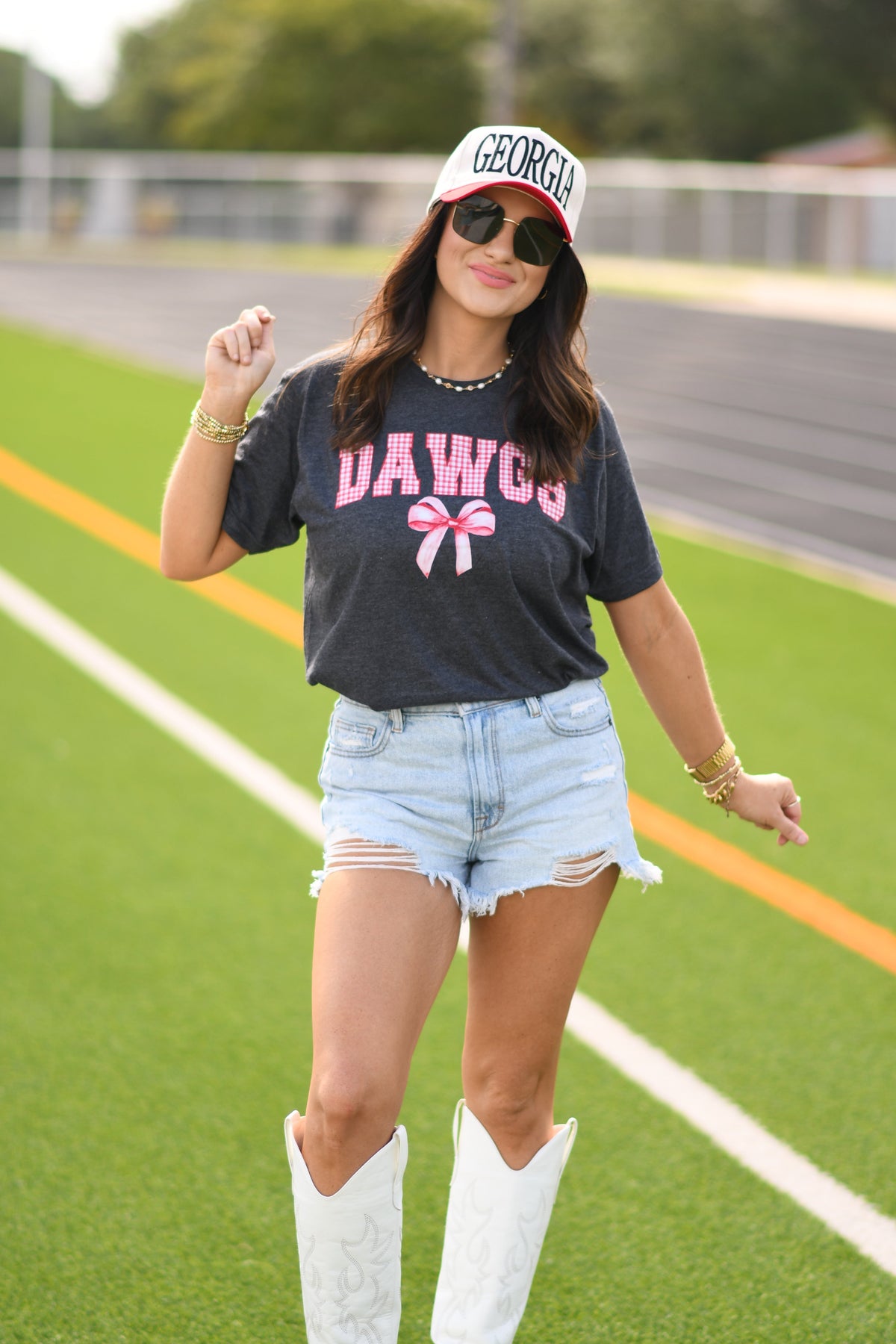 Dawgs Gingham Bow Tee