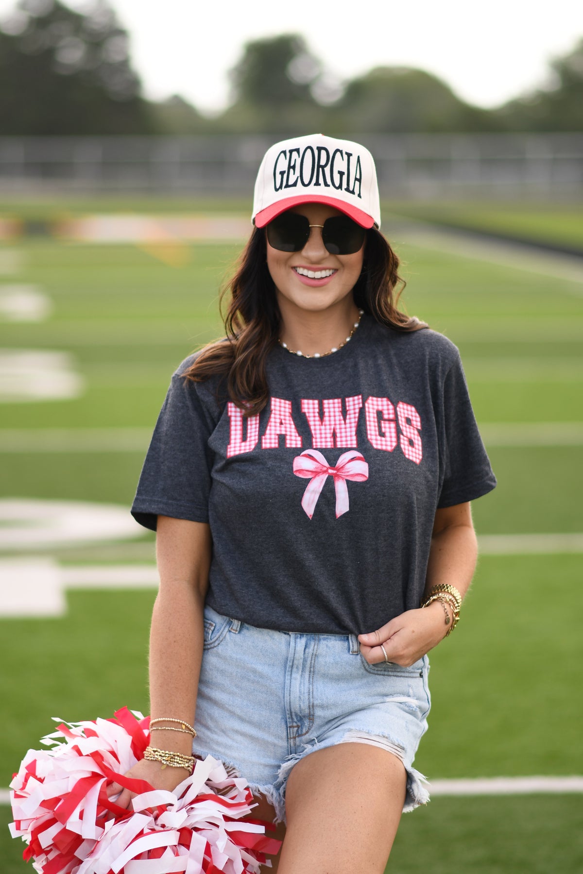Dawgs Gingham Bow Tee