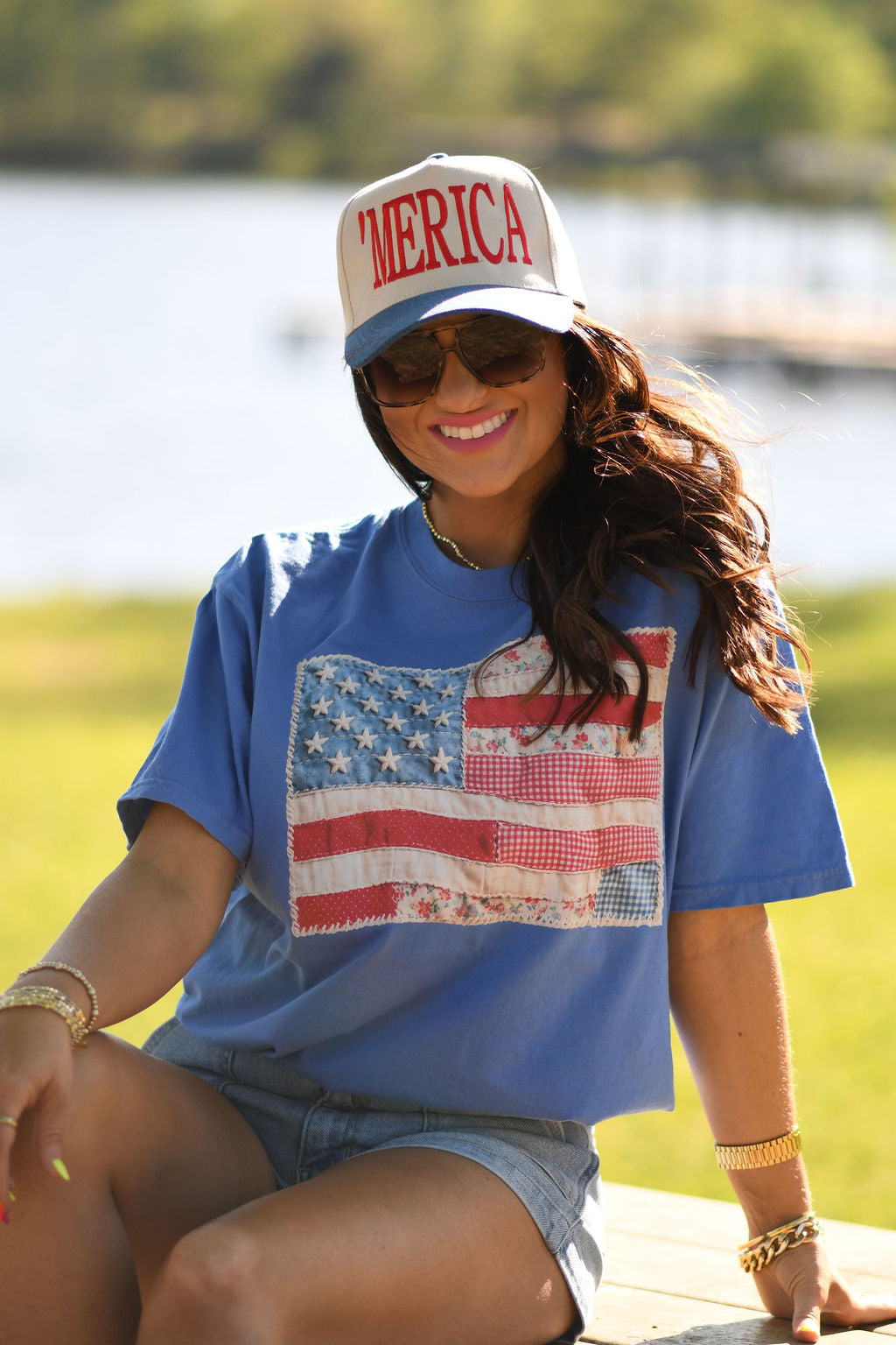 Quilted Flag Tee