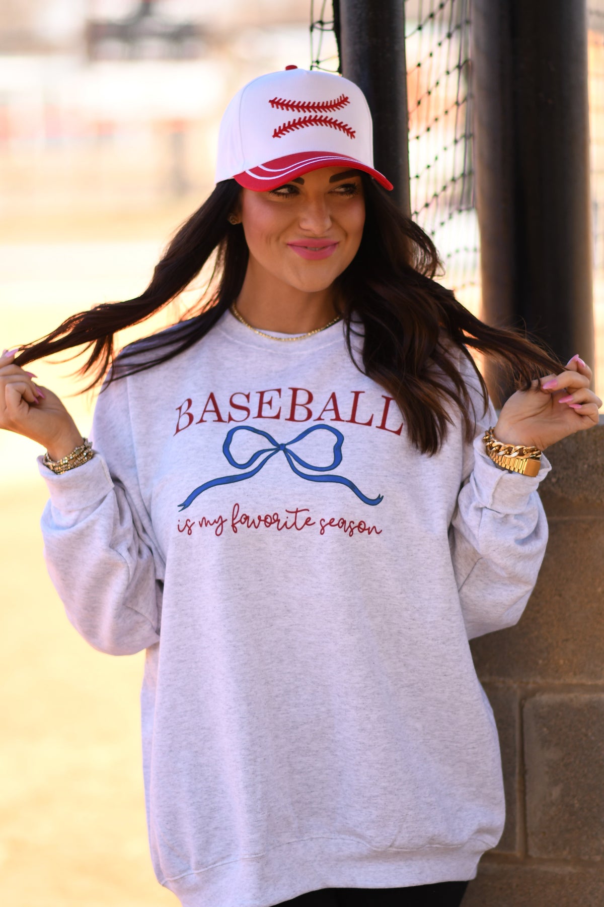 Baseball Is My Favorite Season Bow Tee/Sweatshirt