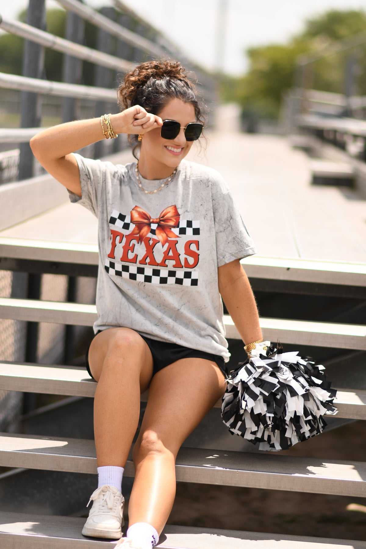 Texas Checkered Bow Tee