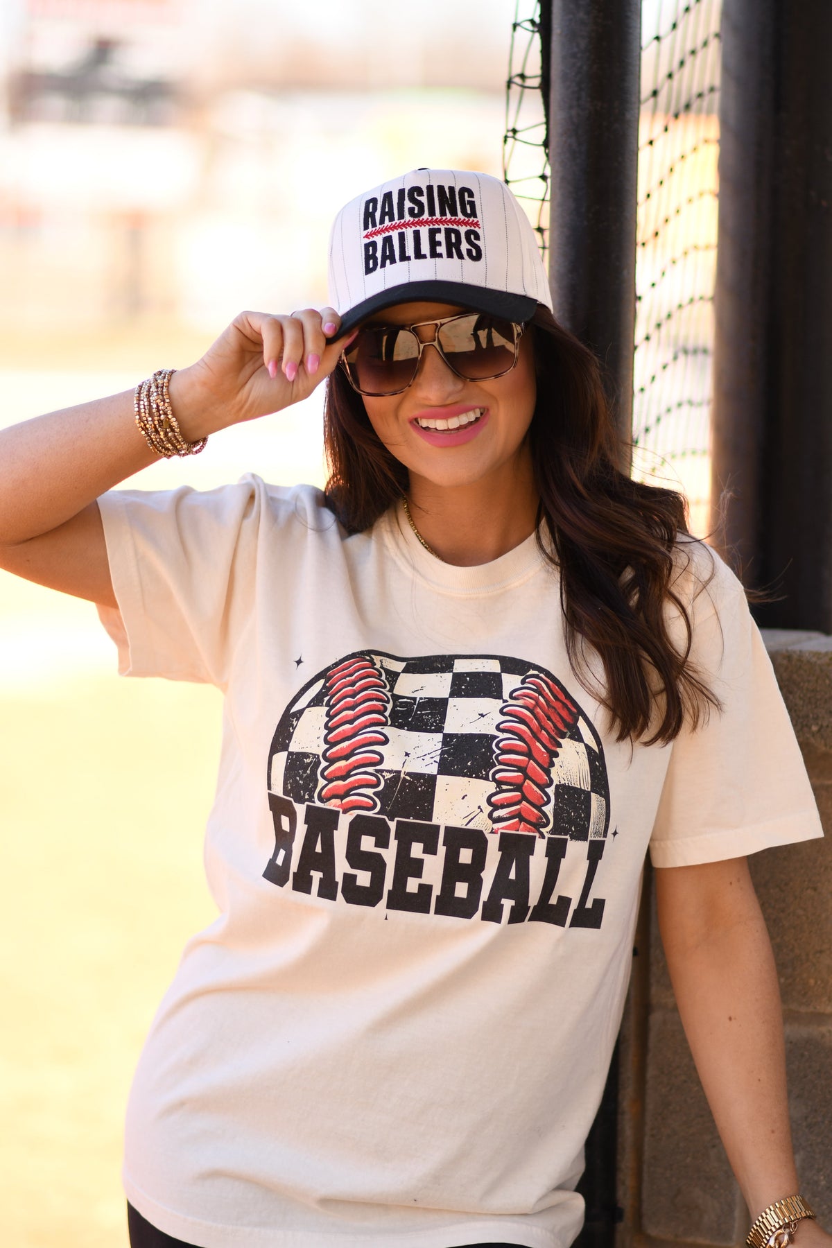 Checkered Baseball Tee