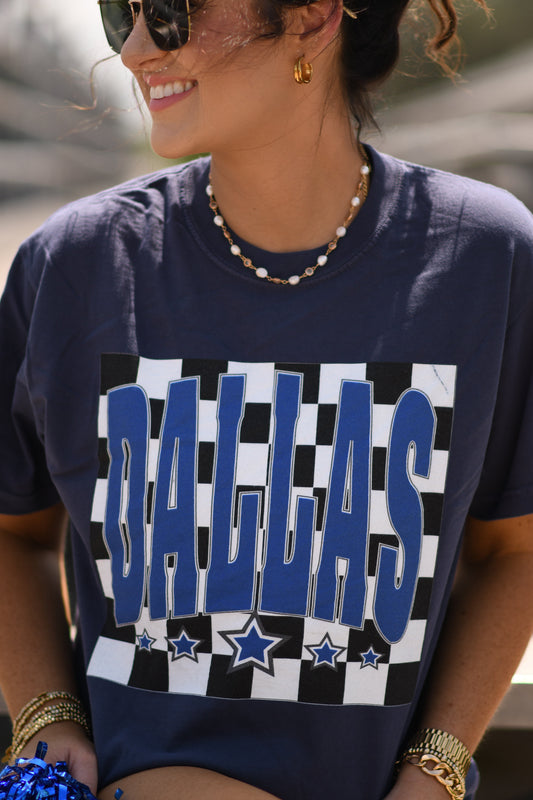 Dallas Checkered Stars Tee