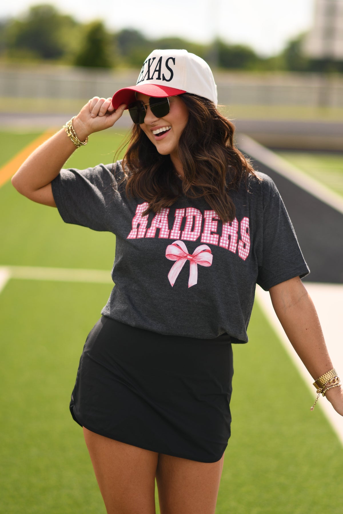 Raiders Gingham Bow Tee