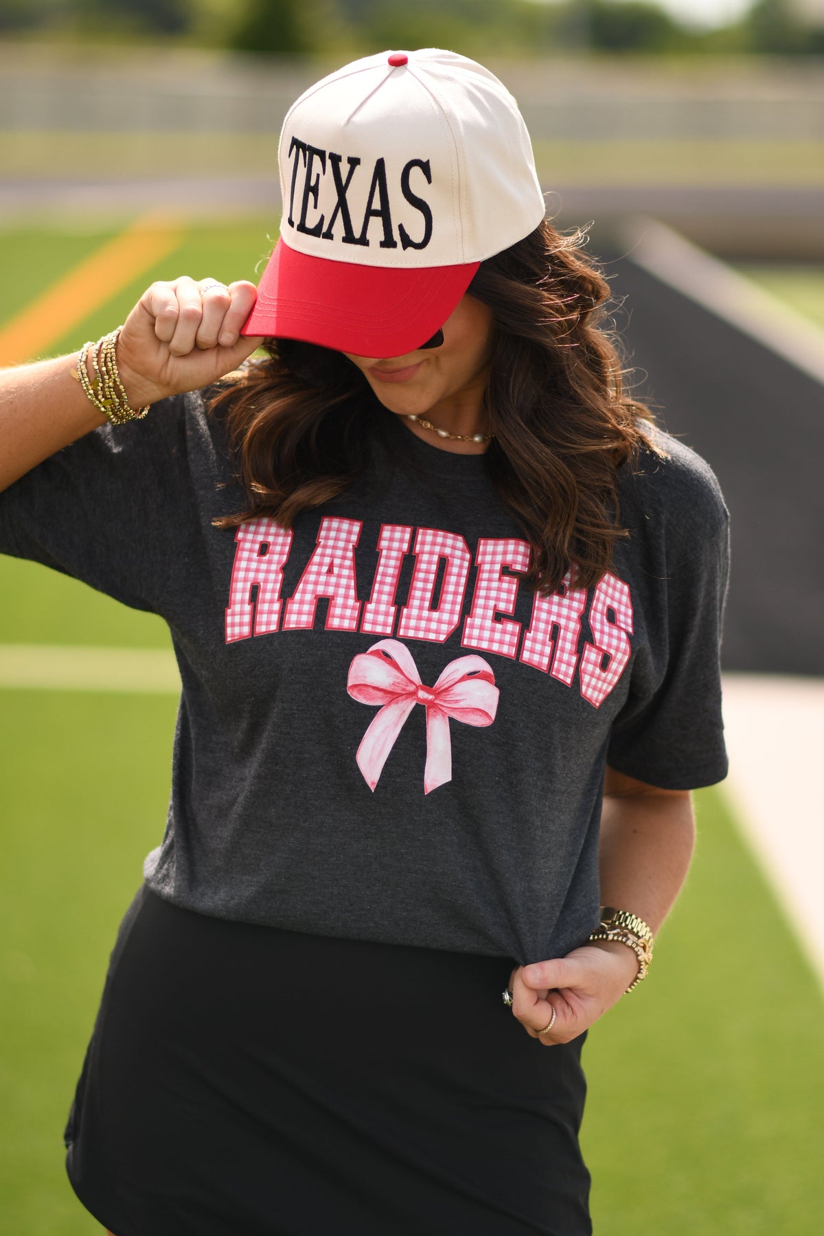 Raiders Gingham Bow Tee
