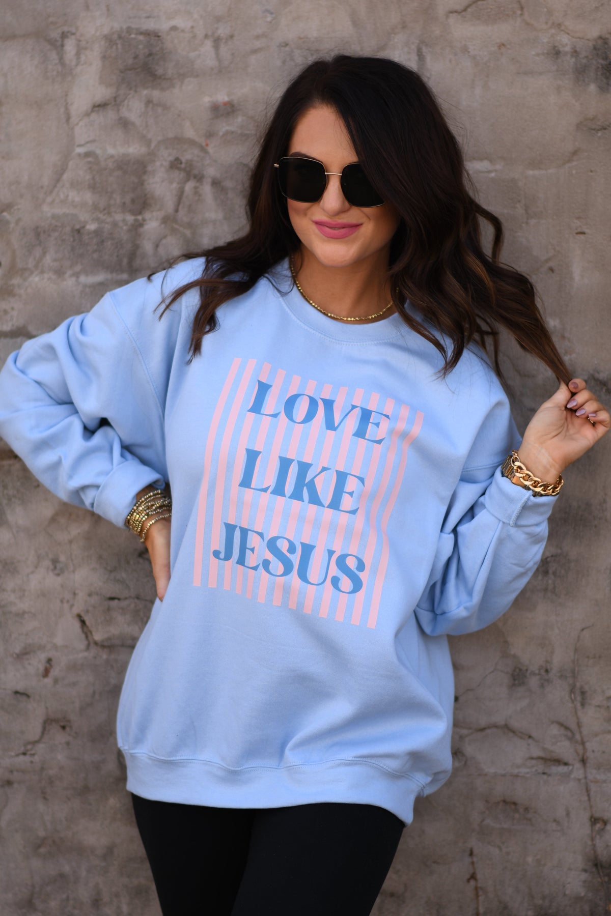 Love Like Jesus Stripes Sweatshirt / Tee