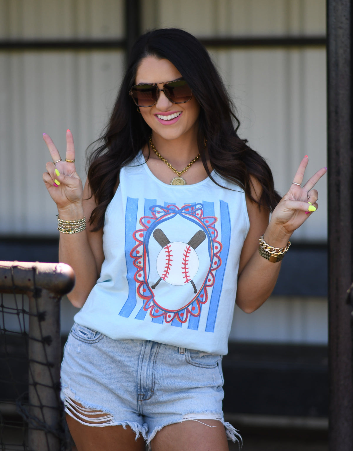 Baseball Stripes Tank/Tee