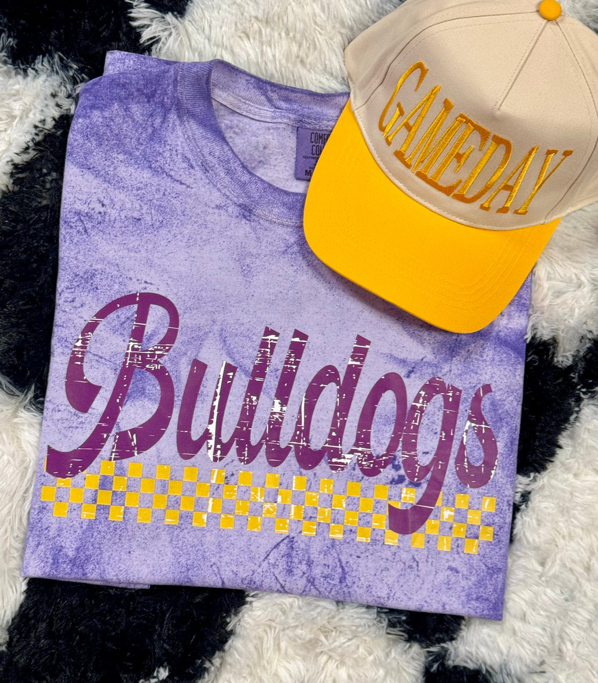 Custom Distressed Checkered Colorblast Tee
