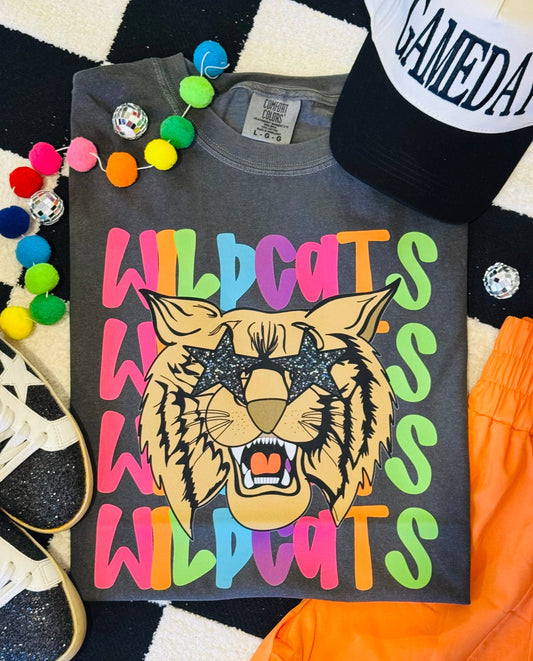 Wildcats Neon Mascot Tee