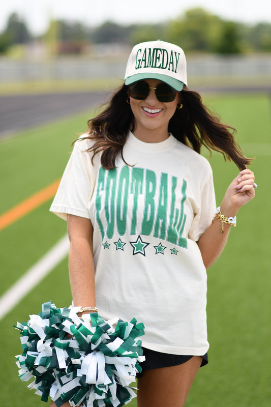 Green Football Stars Tee