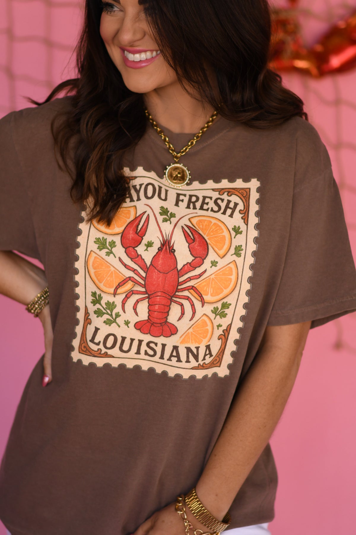 Bayou Fresh Louisiana Crawfish Stamp Tee