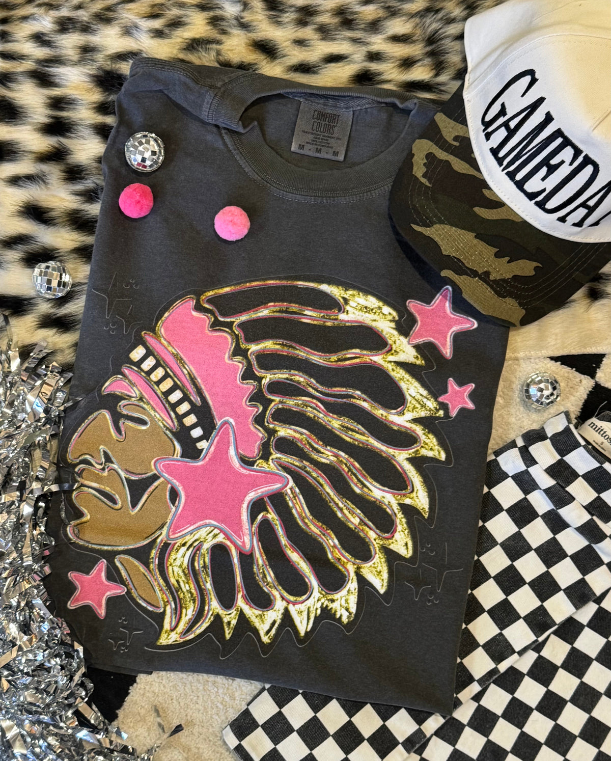 Indians Pink Star Mascot Tee