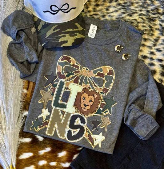 Lions Camo Bow Tee / Long Sleeve