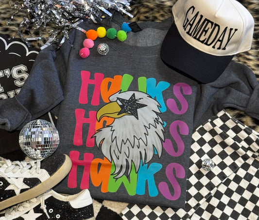 Hawks Neon Mascot Sweatshirt