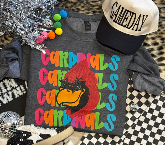 Cardinals Neon Mascot Sweatshirt